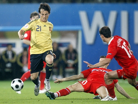 Szene aus dem EM halbfinale Spanien vs Russland